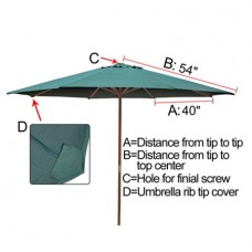 Green 9ft Outdoor Patio Umbrella Replacement Top Canopy   